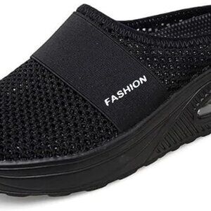 Diabetic Orthopedic Slip-On Shoes Women Air Cushion Rubber Sole Mesh
